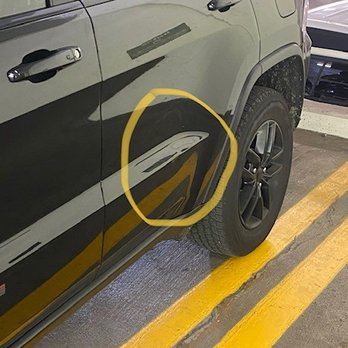 Got Dents - Dent was on my rear driver's side door right on the body line. - Mobile Dent Repair Near Me Got Dents - Dent was on my rear driver's side door right on the body line. - Mobile Dent Repair Near Me