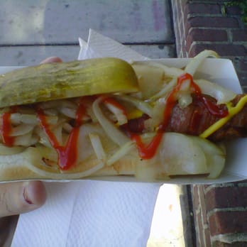 The Greasy Wiener - "the greasy weiner" w/ bacon $5. - Hot Dogs Near Me The Greasy Wiener - "the greasy weiner" w/ bacon $5. - Hot Dogs Near Me