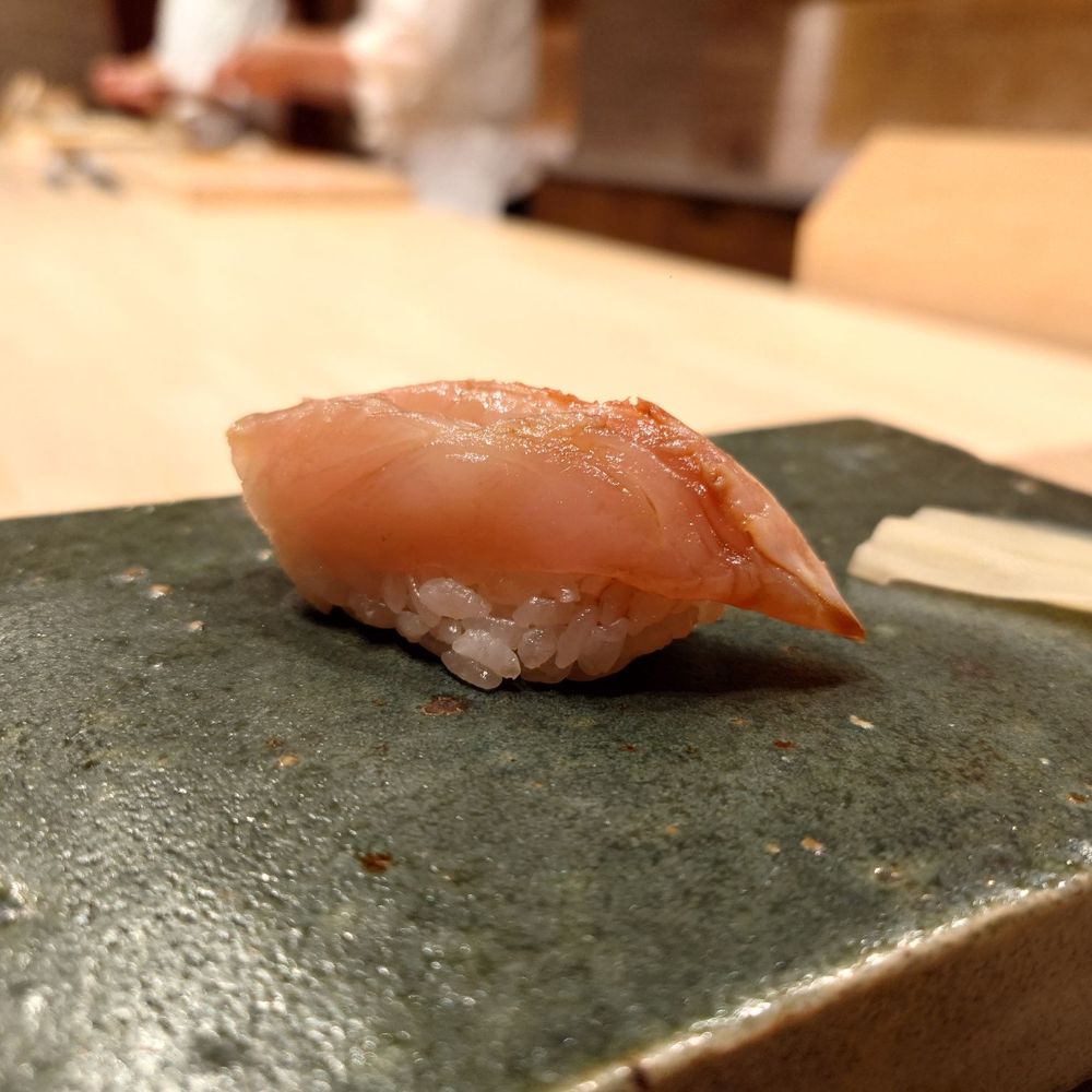 Sushi Kaneyoshi - Kinmedai (Japanese golden eye snapper). - Sushi Bars Near Me - Los Angeles, California Sushi Kaneyoshi - Kinmedai (Japanese golden eye snapper). - Sushi Bars Near Me - Los Angeles, California