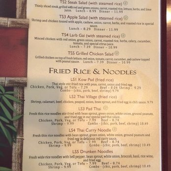Thai Village - Current Menu as of 6/9/22 - Thai Near Me - Tulsa, Oklahoma