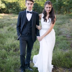 Unielle Couture - A perfect chiffon/lace dress for the summer outdoor wedding. Designed & hand-sewed by Unielle Couture.