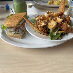 1/2 chicken salad sandwich & 1/2 fried chicken salad 1/2 chicken salad sandwich & 1/2 fried chicken salad