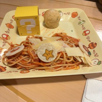 Toadstool Cafe - Spaghetti and mystery cookie - Cafes Near Me - Universal City, California
