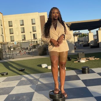 Springhill Suites by Marriott - Let's not forget about this amazing pool and checkers board - Hotels Near Me - Burbank, California
