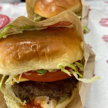 Savvy Sliders - a hamburger with lettuce and tomato - American Near Me - Warren, Michigan Savvy Sliders - a hamburger with lettuce and tomato - American Near Me - Warren, Michigan