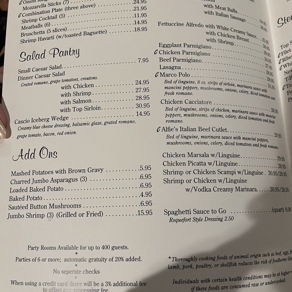 Cascio's Steak House - Menu - Italian Near Me - Omaha, Nebraska Cascio's Steak House - Menu - Italian Near Me - Omaha, Nebraska