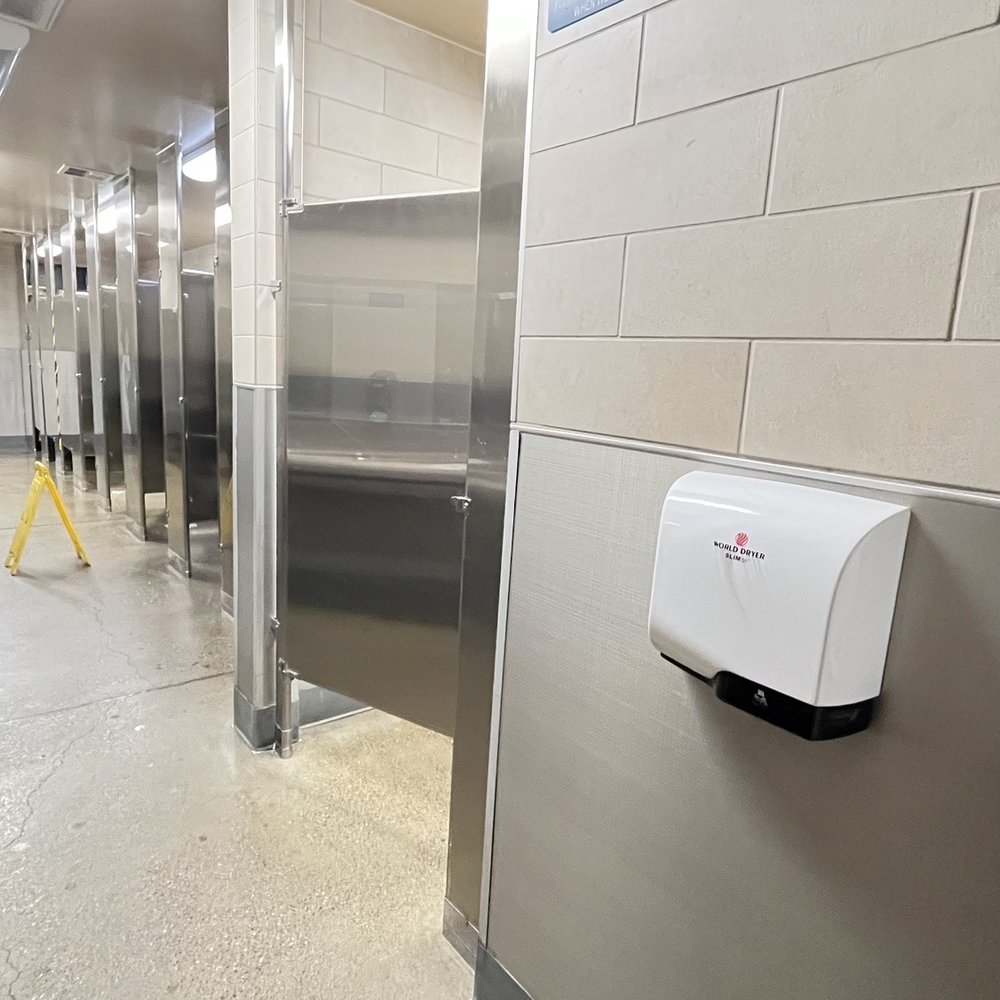Chevron - a public restroom with two hand dryers on the wall - Gas Stations Near Me - Kettleman City, California Chevron - a public restroom with two hand dryers on the wall - Gas Stations Near Me - Kettleman City, California