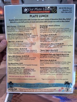 Menu photo 3 Got Plate Lunch Benicia, CA