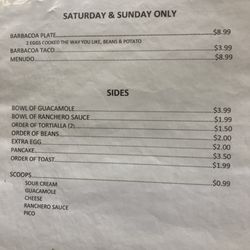 El Jacalito - Menu