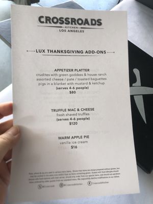 Menu photo 6 Crossroads Kitchen Los Angeles, CA