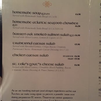 Cruises Pub & Restaurant - Menu starters - Pubs Near Me - Ennis, CE Cruises Pub & Restaurant - Menu starters - Pubs Near Me - Ennis, CE