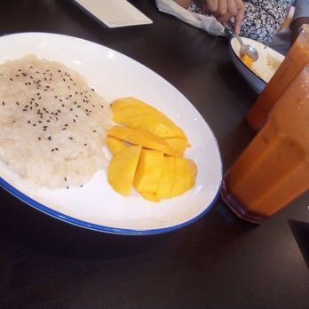 Suki Time Thai Kitchen - Sticky Rice with Mango and Thai Ice Tea at Suki Time Thai Kitchen by Tanicha in Lomita - Thai Near Me - Lomita, California Suki Time Thai Kitchen - Sticky Rice with Mango and Thai Ice Tea at Suki Time Thai Kitchen by Tanicha in Lomita - Thai Near Me - Lomita, California
