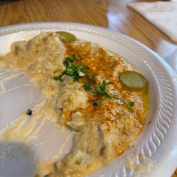 Baba Ghanoush - sorry it's half-eaten! We were too excited to stop and take a pic. Baba Ghanoush - sorry it's half-eaten! We were too excited to stop and take a pic.