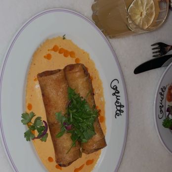 Coquette - Borek spring rolls with the Agnes Souret tequila drink - Breakfast & Brunch Near Me - Boston, Massachusetts Coquette - Borek spring rolls with the Agnes Souret tequila drink - Breakfast & Brunch Near Me - Boston, Massachusetts