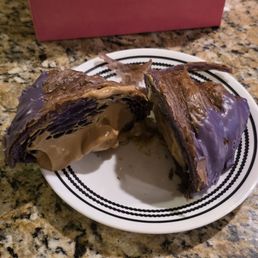 Interior shot of Ube latte croissant Interior shot of Ube latte croissant