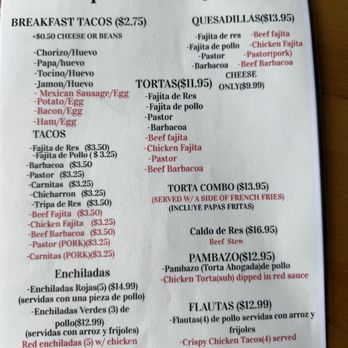 Taqueria San Juan - Menu - Mexican Near Me - Manor, Texas