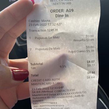 El Zunzal - order receipt - Salvadoran Near Me - Bell, California El Zunzal - order receipt - Salvadoran Near Me - Bell, California