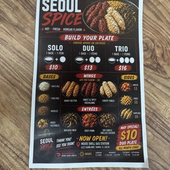 Seoul Spice - Menu - Korean Near Me - Tampa, Florida Seoul Spice - Menu - Korean Near Me - Tampa, Florida