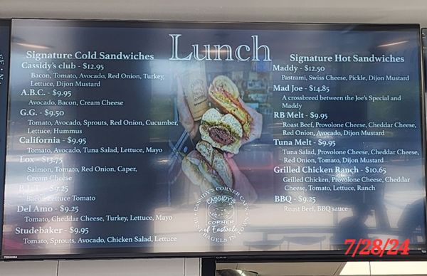 Menu photo 8 Cassidys Corner Cafe Eastvale, CA