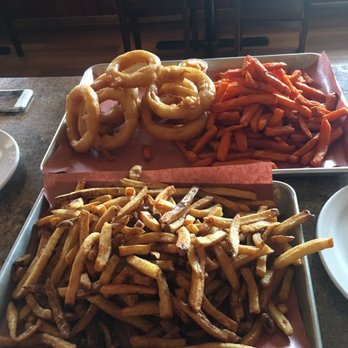 The Lancaster Smokehouse - Fries, and huge onion rings - Smokehouse Near Me - Kitchener, Ontario