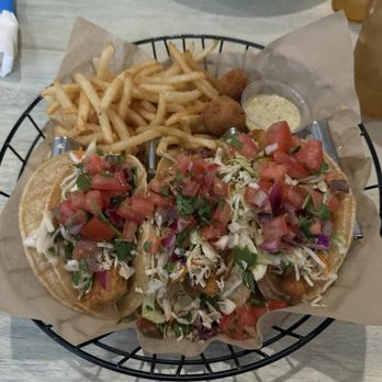 Fish On Seafood House - Fried Mahi Fish Tacos - Seafood Near Me - Destin, Florida Fish On Seafood House - Fried Mahi Fish Tacos - Seafood Near Me - Destin, Florida