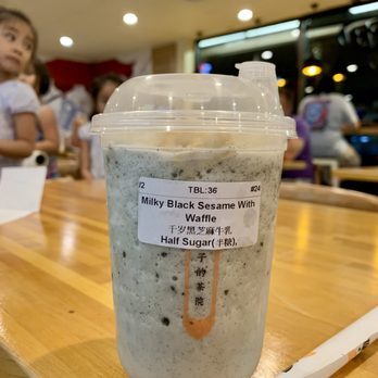 Timeless Tea - Milky Black Sesame Waffle - Desserts Near Me - Seattle, Washington