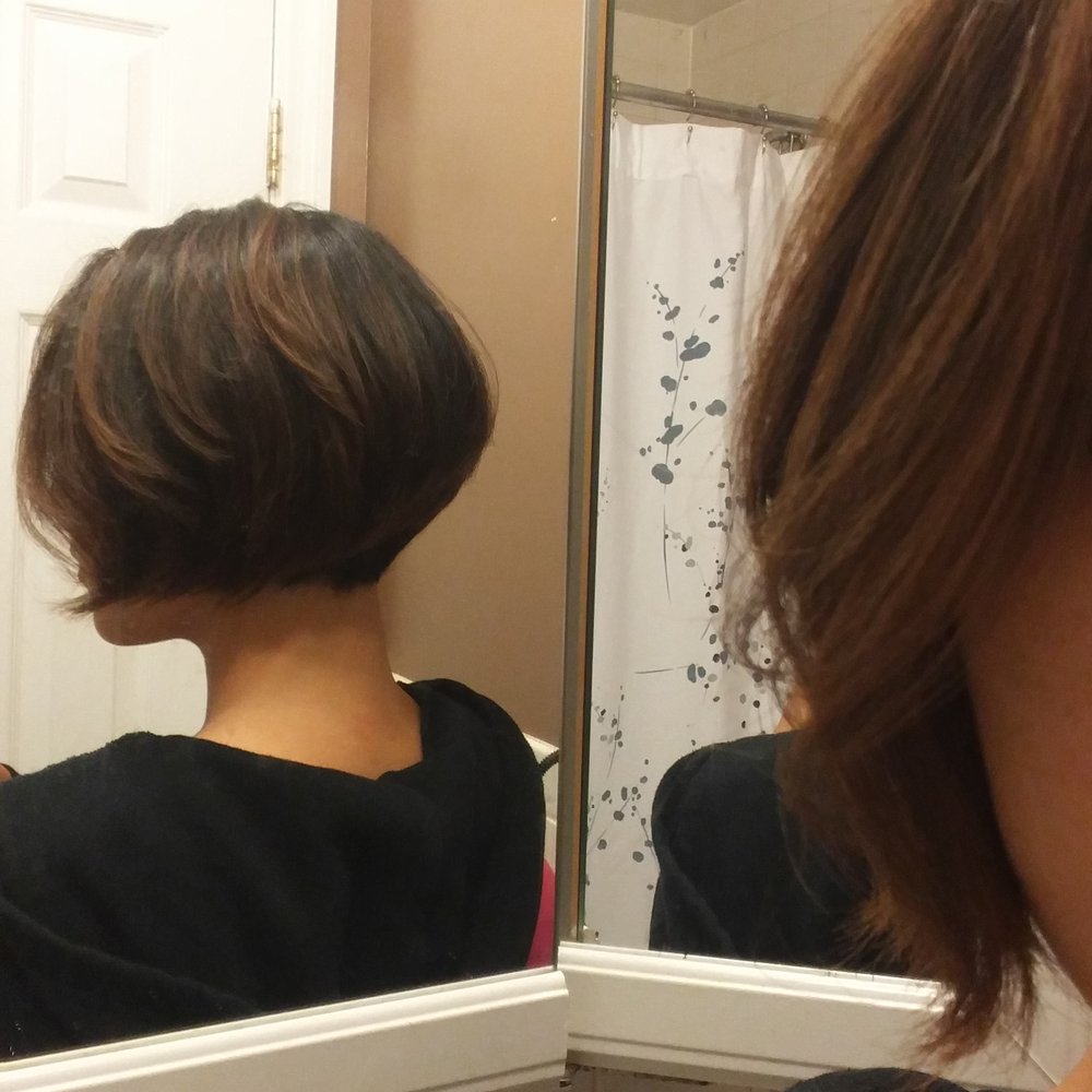 Hair Collage - View of well shaped back. - Hair Salons Near Me - New York, New York