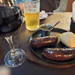 Morcilla, wine and beer