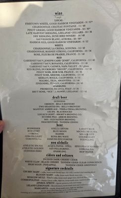 Menu photo 1 The Cove Leland, MI Menu photo 1 The Cove Leland, MI