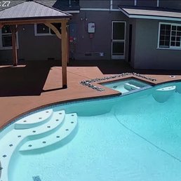 The epoxied deck was a nice final touch, as were the river stones around the spa.