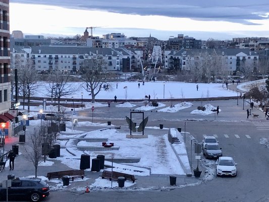 Photo of Commons Park - Denver, CO, US. Winter in commons park and dogs playing in the snow!