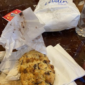 Levain Bakery - Caramel Coconut Chocolate Chip Cookie (broadside glamour shot) - Bakeries Near Me - Chicago, Illinois
