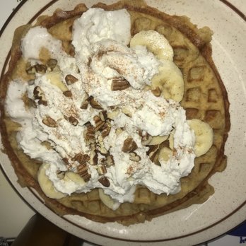 Yellow Bird Cafe - Belgium waffle with banana - Breakfast & Brunch Near Me - Hammond, Louisiana
