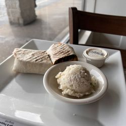Simply Green Cafe - Buffalo "chicken" wrap with potato salad - 10/10 delicious