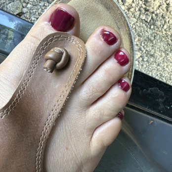 Lyna Nails & Spa - Paint on skin which and as you can see the shades looks so different with each toe and the shape of each now is just weird. - Nail Salons Near Me - Taylors, South Carolina Lyna Nails & Spa - Paint on skin which and as you can see the shades looks so different with each toe and the shape of each now is just weird. - Nail Salons Near Me - Taylors, South Carolina