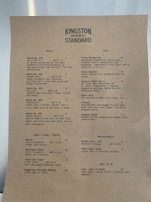 Menu photo 8 Kingston Standard Brewing Kingston, NY