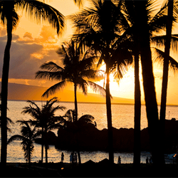 Hawaiian Honeymoons - Sunset Over The Ocean, West Maui. (HTA Tor Johnson)