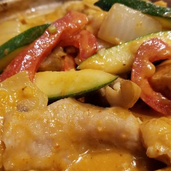 Wild Ginger - Red Curry Chicken. $12. Very good but i didn't like the random pieces of tofu. - Asian Fusion Near Me - Smithtown, New York