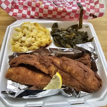 Henley's Vintage Kitchen - a tray of fried chicken, macaroni and cheese and greens - Soul Food Near Me - Fayetteville, North Carolina Henley's Vintage Kitchen - a tray of fried chicken, macaroni and cheese and greens - Soul Food Near Me - Fayetteville, North Carolina