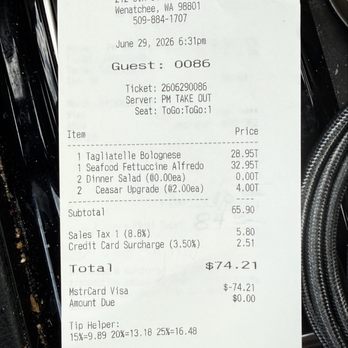 Garlini's Napoletana - ...a lot to pay for an undeclared substitution of what I ordered... - Italian Near Me - Wenatchee, Washington