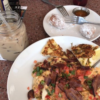 Another Broken Egg Cafe - Beignet. Lobster & city grits. Brie lobster omelette. Lemon blueberry Mimosa. Salted Carmel Cold Brew. - Breakfast & Brunch Near Me - Panama City Beach, Florida