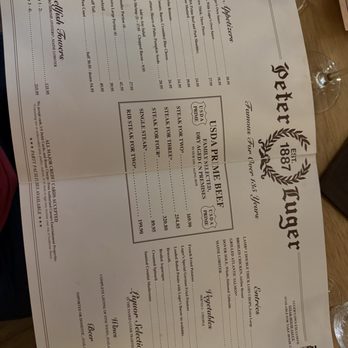 Peter Luger Steak House - 7/26 menu - Steakhouses Near Me - Las Vegas, Nevada Peter Luger Steak House - 7/26 menu - Steakhouses Near Me - Las Vegas, Nevada
