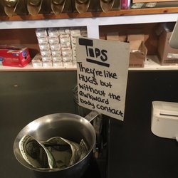 Breaking New Grounds - Funny tip jar.