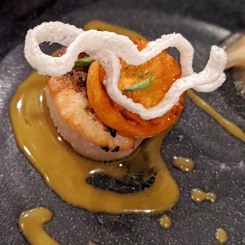 Counter- - Scallop, yellow curry | IG: asianadventuretime - New American Near Me - Charlotte, North Carolina