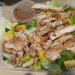 Royal Pizza of Norwood - Grilled Chicken Caesar salad with Balsamic dressing. They always put a lot of chicken on it. Very tasty.