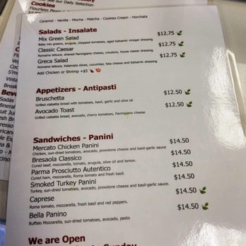 Caffe Mercato - a menu for a cafe - Cafes Near Me - Menifee, California