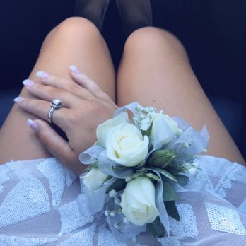 Venetian Nail Spa - Hamlin - Finished look with corsage and Homecoming dress, French Dipped nails 2019 - Waxing Near Me - Winter Garden, Florida