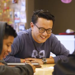 Tutorpedia - English and Test Prep guru, George Zhu, with his Leadership High School students