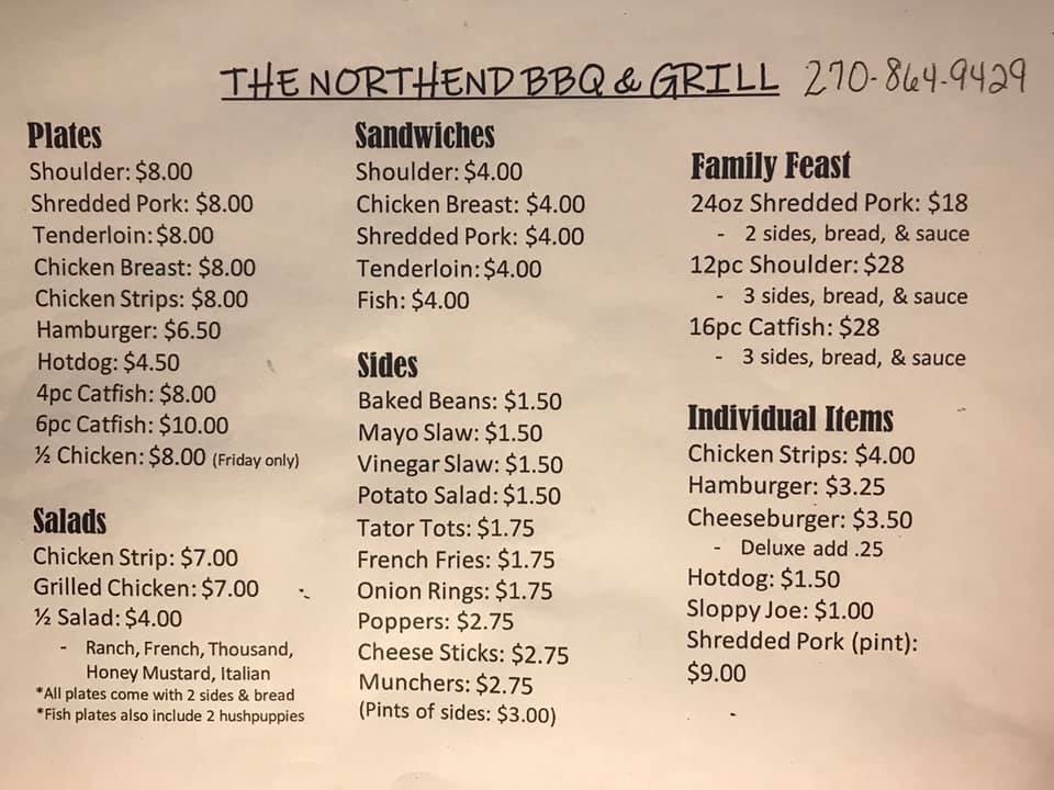 THE NORTHEND BBQ & GRILL Updated October 2024 920 N Main St