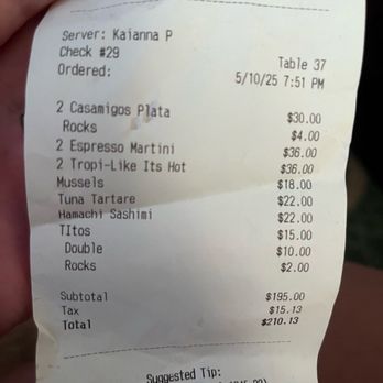 Mesa - Receipt - Lounges Near Me - Costa Mesa, California
